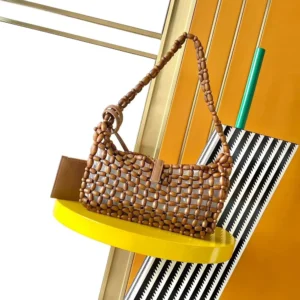 Saint Laurent YSL Women Le 5 À 7 In Wood Beads-Brown 862997KA