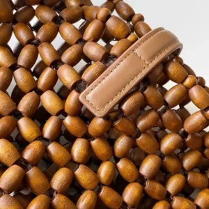 Saint Laurent YSL Women Le 5 À 7 In Wood Beads-Brown 862997KA