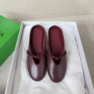 Bottega Veneta Women Rosa Mary-Jane Ballerina-Deep Mahogany 855863VB