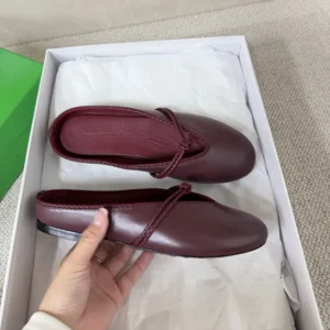 Bottega Veneta Women Rosa Mary-Jane Ballerina-Deep Mahogany 855863VB