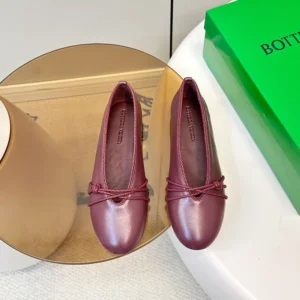 Bottega Veneta Women Rosa Mary-Jane Ballerina-Deep Mahogany 855866VB