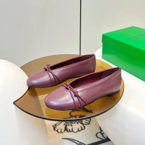 Bottega Veneta Women Rosa Mary-Jane Ballerina-Deep Mahogany 855866VB