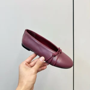 Bottega Veneta Women Rosa Mary-Jane Ballerina-Deep Mahogany 855866VB