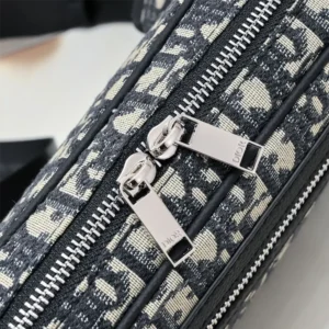 Dior Men Safari Belt Bag Beige and Black Dior Oblique Jacquard