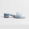 Dior Women Dior Dentelle Heeled Slide Sky Blue Dior Oblique Embroidered Cotton and White Lace