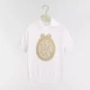Dior Women Dioriviera Dior Médaillon Short-Sleeved Sweater Ecru Silk Knit 644S10A6876
