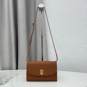 Dior Women Médaillon Envelope Pouch with Strap Marron Bobby and Lingerie Pink Grained Calfskin