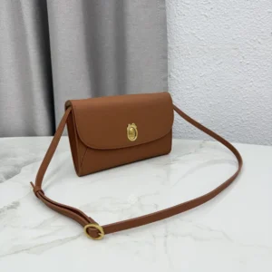 Dior Women Médaillon Envelope Pouch with Strap Marron Bobby and Lingerie Pink Grained Calfskin