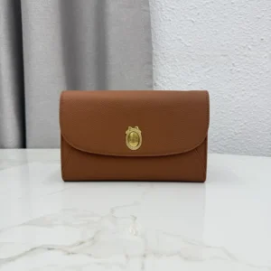 Dior Women Médaillon Envelope Pouch with Strap Marron Bobby and Lingerie Pink Grained Calfskin