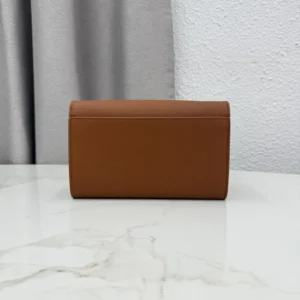 Dior Women Médaillon Envelope Pouch with Strap Marron Bobby and Lingerie Pink Grained Calfskin