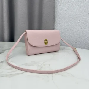 Dior Women Médaillon Envelope Pouch with Strap Rose Tendre and Gris Pietro Grained Calfskin