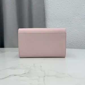 Dior Women Médaillon Envelope Pouch with Strap Rose Tendre and Gris Pietro Grained Calfskin