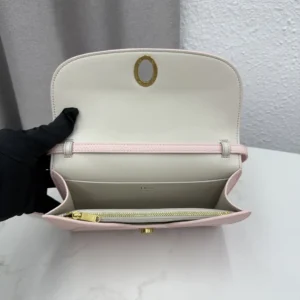 Dior Women Médaillon Envelope Pouch with Strap Rose Tendre and Gris Pietro Grained Calfskin