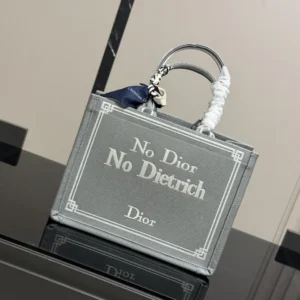 Dior Women Medium Dior Book Tote with Strap Blue-Greige No Dior No Dietrich Embroidery