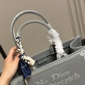 Dior Women Medium Dior Book Tote with Strap Blue-Greige No Dior No Dietrich Embroidery