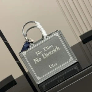 Dior Women Medium Dior Book Tote with Strap Blue-Greige No Dior No Dietrich Embroidery