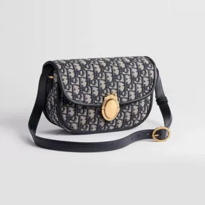 Dior Women Medium Dior Médaillon Flap Bag Blue Dior Oblique Jacquard