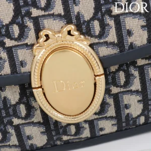 Dior Women Medium Dior Médaillon Flap Bag Blue Dior Oblique Jacquard