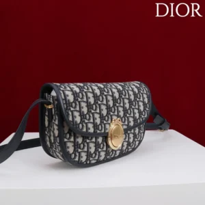 Dior Women Medium Dior Médaillon Flap Bag Blue Dior Oblique Jacquard