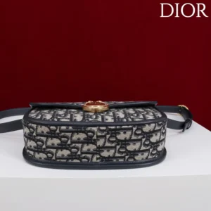 Dior Women Medium Dior Médaillon Flap Bag Blue Dior Oblique Jacquard