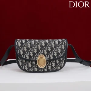 Dior Women Medium Dior Médaillon Flap Bag Blue Dior Oblique Jacquard