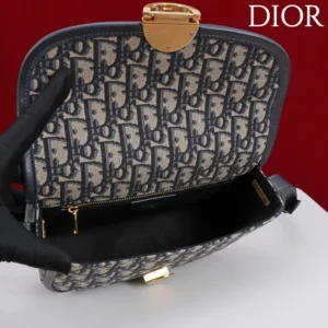 Dior Women Medium Dior Médaillon Flap Bag Blue Dior Oblique Jacquard