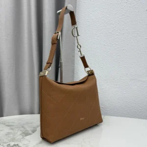 Dior Women Medium Diorly Bag Marron Bobby Flat Macrocannage Grained Calfskin M1412OUVK