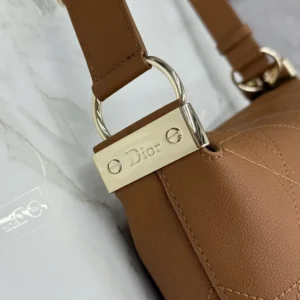 Dior Women Medium Diorly Bag Marron Bobby Flat Macrocannage Grained Calfskin M1412OUVK