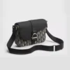 Dior Women Saddle Heritage Messenger Bag with Flap Beige and Black Dior Oblique Jacquard