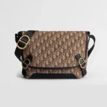 Dior Women Small Dior Jett Messenger Bag with Flap Brown Dior Oblique Jacquard