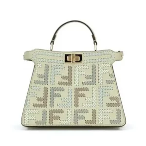 Fendi Women Peekaboo ISeeU Mini Leather Bag with FF Interlacing