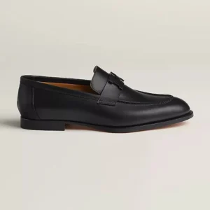 Hermes Men Honore Loafer in Calfskin-Black H232903ZA02400