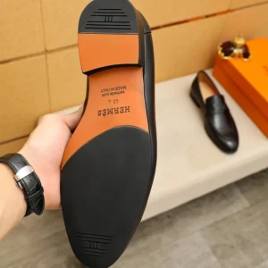 Hermes Men Honore Loafer in Calfskin-Black H232903ZA02400