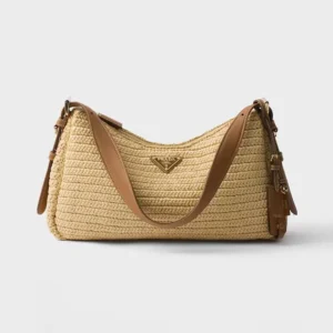 Prada Women Aimée Large Crochet and Leather Bag 1BC2472MG3