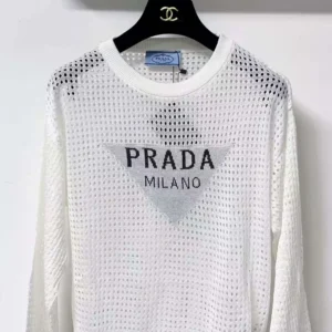 Prada Women Milano Open-knit Top-White