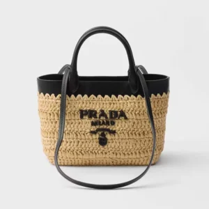 Prada Women Mini Crochet and Leather Tote Bag 1BG5012M2Q