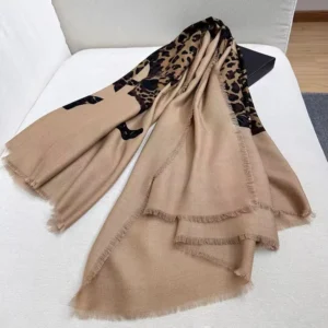 Saint Laurent YSL Women Cassandre Square Scarf In Wool Twill