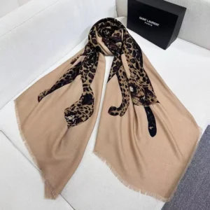 Saint Laurent YSL Women Cassandre Square Scarf In Wool Twill