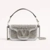 Valentino Women Garavani Locò Small Shoulder Bag With Rhinestones