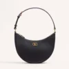 Valentino Women VLogo Signature Mini Hobo Bag in Grainy Calfskin-Black