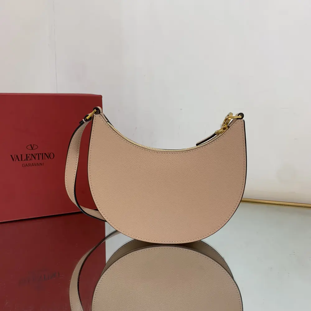 Valentino Women VLogo Signature Mini Hobo Bag in Grainy Calfskin-Pink 3 Valentino Women VLogo Signature Mini Hobo Bag in Grainy Calfskin-Pink - Image 3