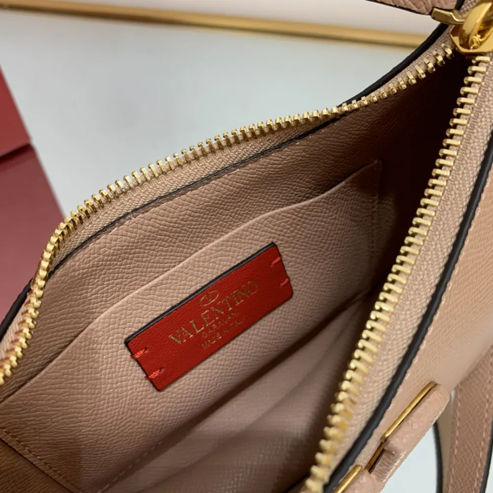 Valentino Women VLogo Signature Mini Hobo Bag in Grainy Calfskin-Pink 8 Valentino Women VLogo Signature Mini Hobo Bag in Grainy Calfskin-Pink - Image 8
