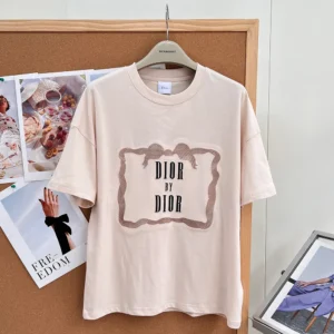 Dior Men Oversized Embroidered Book Cover T-Shirt Pink Cotton Jersey 643T12A4C65