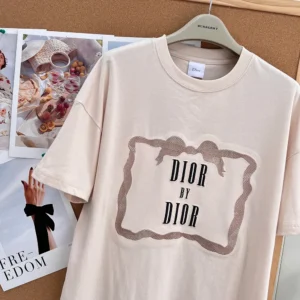 Dior Men Oversized Embroidered Book Cover T-Shirt Pink Cotton Jersey 643T12A4C65