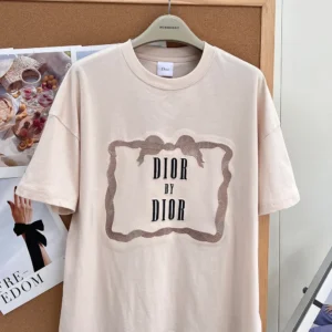 Dior Men Oversized Embroidered Book Cover T-Shirt Pink Cotton Jersey 643T12A4C65