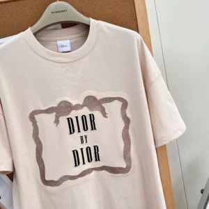 Dior Men Oversized Embroidered Book Cover T-Shirt Pink Cotton Jersey 643T12A4C65