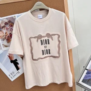 Dior Men Oversized Embroidered Book Cover T-Shirt Pink Cotton Jersey 643T12A4C65