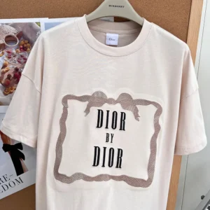 Dior Men Oversized Embroidered Book Cover T-Shirt Pink Cotton Jersey 643T12A4C65