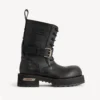 Balenciaga Men Venom Lace-Up Bootie in Black Calfskin 873427WB