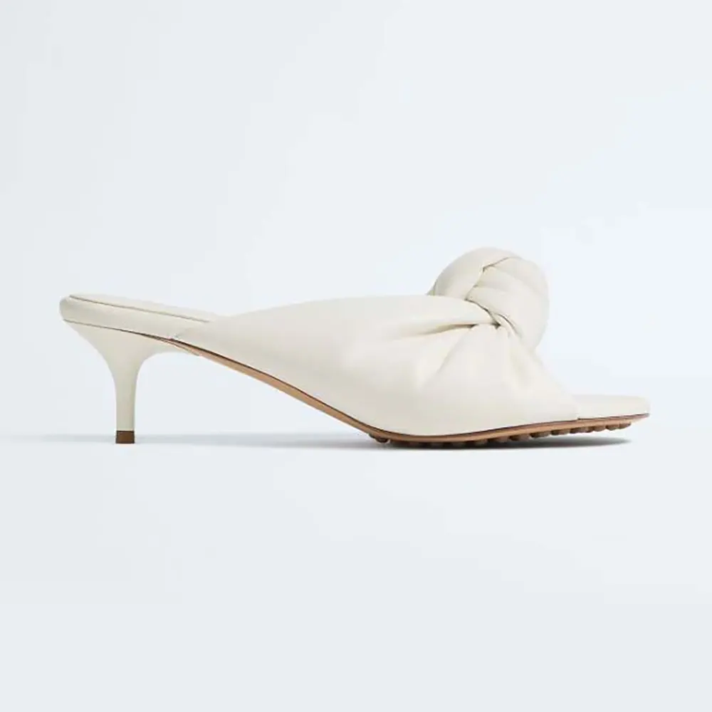 Bottega Veneta Women Cherry Mule in Supple Nappa Leather-Alabaster 868225VB